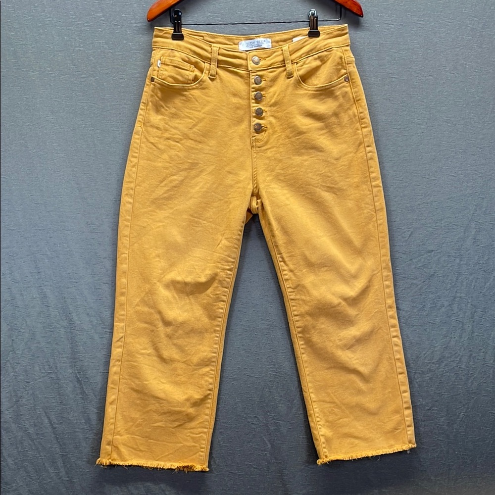 Judy Blue Yellow Ankle Cropped Pants Relaxed‎ Fit